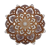 economico Luci decorative-mandala luce notturna lampada decorativa in legno sala yoga luce notturna a led multistrato taglio laser intagliato luce decorazione della parete per la casa soggiorno camera da letto ornamento 1pc