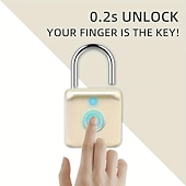 זול מנעולי טביעת אצבע-נעילת טביעת אצבע חכמה usb נטען עמיד למים ביומטרי מתכת מנעול ללא מפתח לתרמיל מטען של חדר כושר