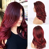 abordables Perruques Synthétiques Sans Bonnet-perruques grises longues couches pour femmes perruque ondulée argentée perruques de remplacement de cheveux d&#039;aspect naturel perruque de cheveux synthétiques résistant à la chaleur pour une
