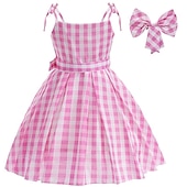 preiswerte Kostüme für Mädchen-Puppe Kleid Cosplay Kostüm Maskerade Retro Vintage Knallpink for Mädchen Kinder Kindertag Maskerade Buchwoche