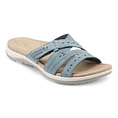 preiswerte Komfortsandalen-Damen Sandalen Hausschuhe Slippers Boho Flache Sandalen Hausschuhe im Freien Täglich Strand Feste Farbe Sommer Keilabsatz Klassisch Brautkleider schlicht PU Schwarz Weiß Rosa