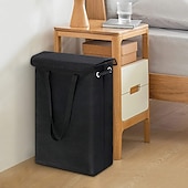 cheap Laundry Bags &amp; Hampers-45L Thin Laundry Basket With Cover Narrow Hand Fine Hand Dirty Laundry Basket Bedroom Kindergarten Whole Basket Storage Bag