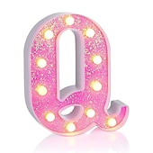 cheap Decorative Lights-LED Letter Lights Light Up Pink Letters Glitter Alphabet Letter Sign Battery Powered for Night Light Birthday Party Wedding Girls Gifts Home Bar Christmas Decoration Pink Letter