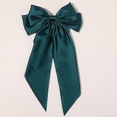 economico Accessori per acconciature-1pc clip dell&#039;arco dei capelli per le donne grandi fiocchi di capelli in raso clip a coccodrillo a coda lunga grande fiocco di capelli accessori per capelli delle ragazze fascino del partito di