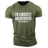 abordables Camiseta gráfica para hombres-Hombre Letra Estampados Camiseta Camisetas gráficas 100% Algodón Manga Corta Gráfico Camisa Gris brezo Verde Ejército Azul Oscuro Camiseta cómoda Exterior Calle Ropa de diseñador de moda