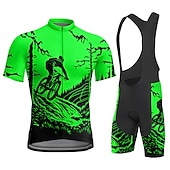 cheap Men's Clothing Sets-Men's Cycling Jersey with Bib Shorts Short Sleeve Mountain Bike MTB Road Bike Cycling Summer Blue Yellow Red Graphic Bike 3D Pad Quick Dry Back Pocket Moisture Wicking Breathable Spandex Sports