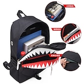 cheap Laptop Bags,Cases &amp; Sleeves-USB function backpack School Bag Men Fashion USB Charging Night Luminous Backpack Shark Laptop Backpack Teenagers School Bag Travel Bag Black
