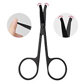 baratos Cuidados Pessoais &amp; Saúde-tesoura de cabelo do nariz aço inoxidável cabeça redonda aparador de beleza aparadores de cabelo do nariz ergonomia portátil ferramentas de corte de cabelo do nariz