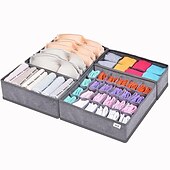 economico Organizzatori di Cassetti per Vestiti-Divisore organizer per cassetti biancheria intima calzini 4 pezzi, organizzatore cassetto cassettiera lavabile ulg organizer per armadio pieghevole in tessuto oxford e scatole portaoggetti per calze,