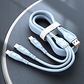 economico Cavetti per cellulari-3 in 1 design per mac 120w usb c multi cavo di ricarica veloce 3in1 cavo di ricarica per telefono multiplo usb c multi cavo con tipo c/micro usb/ip per samsung s23 s22 s21 per iphone 14 13 12 11 x xs
