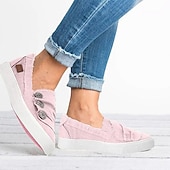 Χαμηλού Κόστους Γυναικεία Sneakers-casual slip-on πάνινα αθλητικά παπούτσια για γυναίκες με διακοσμητικές λεπτομέρειες με κουμπιά – άνετα καθημερινά παπούτσια για την άνοιξη, το καλοκαίρι και τις χαλαρές εξόδους