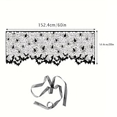billige Halloween innendørs-halloween lampeskjerm deksel(20&quot;x 60&quot;) svart blondebånd edderkoppnett lampeskjermer deksel topper skjerf festlig fest innendørs dekor utstyr hjem dekor halloween fest rekvisita fest dekor ferie