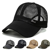 economico Cappellino da baseball da uomo-Per uomo Cappellino da baseball Nero Blu Rete Viaggi Stile da spiaggia Esterno Da mare Liscio Regolabile Di tendenza