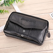 cheap Universal Phone Bags-Large Capacity Men&#039;s Leather Bag Wear Belt Waist Bag Mobile Phone Bag Men&#039;s Coin Purse Cigarette Bag