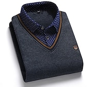 preiswerte Herrenpullover-Herren Pullover Herren Pullover Gerippt Stricken Standard Strick Stehkragen Moderne zeitgenössische Freizeitskleidung Ausgehen Bekleidung Winter Blau Hellgrau S M L