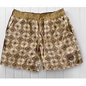 baratos Impressão Geométrica-Homens Gráfico Estampa Geométrica Calção Shorts de verão Shorts de praia Cintura Média Roupa de rua Havaiana Designer Casual Diário Feriado Cintura elástica Impressão 3D Com Cordão Designer Roupa