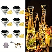 halpa Aurinkoenergiakäyttöinen-oktoberfest aurinkoviinipullo timantti korkki valot 20 leds kuparilanka ulkona vedenpitävä satunauha valo puutarha häät sisäpihan koristelu 78,74 tuumaa