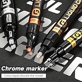 economico pittura, disegno e materiale artistico-1 pennarello argento/gole/rame/bronzo rosso cromato pennarello riflettente a specchio, 4 stili disponibili, perfetto per la decorazione pasquale, perfetto per la decorazione pasquale