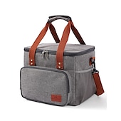 baratos Organizadores para automóveis-lancheira, lancheira isolada de 14l, bolsa térmica expansível de dois andares, bolsa leve à prova de vazamentos com bolso lateral para tecido, terno para homens e mulheres