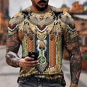 お買い得  愛国心-アメリカンインディアン Ｔシャツ(21) プリント 3D グラフィック柄 用途 男性用 成人 マスカレード 3Dプリント カジュアル／普段着
