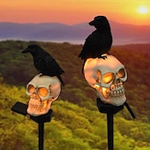 halpa Halloween rekvisiittivalo-1kpl Polun valot ja lyhdyt Aurikoladattava Vedenkestävä Lämmin valkoinen 1 LED-helmet