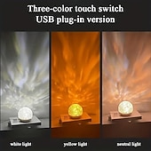 cheap Projector Lights-Water Ripple Projector Night Light Crystal Lamp Decoration Home Houses Bedroom Aesthetic Atmosphere Holiday Gift Sunset Lights