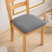 abordables Funda de silla-Fundas de asiento para silla de comedor, color burdeos, elásticas, suaves, lisas, de color sólido, duraderas, lavables, protector de muebles para comedor, fiesta