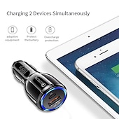 رخيصةأون شواحن السيارات-محطة شحن 30 W انتاج الطاقة 2 ميناء شاحن سيارة CE الحماية الأمنية من أجل الهاتف الجوال تابليت الأجهزة اللوحية للهواتف المحمولة iPhone iPad