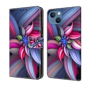 お買い得  iPhone用ケース-電話 ケース 用途 iPhone 16 iPhone15 iPhone 14 13 12 11 Pro Max Plus Mini ウォレットカードケース フリップカバー スタンド付き 磁石バックル カード挿入口 バタフライ フラワー 花 TPU PUレザー
