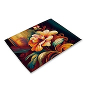 abordables Plaidemats &amp; Coasters &amp; Trivets-Manteles individuales de girasoles resistentes al calor, mantel individual resistente a las manchas, mantel individual para boda, cocina, mesa de comedor, decoración interior y exterior