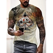economico Magliette con stampa animale-Per uomo Pop art Animali Leone maglietta Manica corta maglietta Stampa 3D Girocollo Camicia Vintage Di tendenza Originale Esterno Giornaliero Sport Nero Nero rosso Blu Primavera estate Abbigliamento