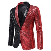 preiswerte Outfits-Retro Vintage Disko 1980er Anzüge &amp; Blazer Disco Pailletten Herren Karnevalskostüm Maskerade Party / Abend Pride Parade Pride-Monat Erwachsene Mantel Hemd Krawatte