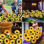 abordables Éclairage au sol-3-en-1 tournesol lumières solaire extérieur led cour parc décoration tournesol sol insertion atmosphère lumière pelouse imitation lampadaire pelouse lampe