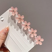 cheap Hair Styling Accessories-5Pcs Flower Hair Clips Mini Hair Clips Glitter Opal Hair Clips for Kid Metal Small Claw Clips for Sweet Bangs Tiny Crystal Flower Barrettes Cute Claw Clips for Girls Hair Accessories for Women