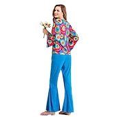 cheap Outfits-1960s Hippie 1970s Pants Cosplay Costume Outfits Disco Women&#039;s Carnival Masquerade Party / Evening Pride Parade Pride Month Adults&#039; Vest Top Pants All Seasons