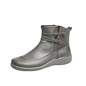 cheap Ankle Boots-Women&#039;s Brown Casual Ankle Boots with Double Buckle Straps - Comfortable Everyday Footwear for Fall and Winter