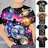 cheap Boy&#039;s 3D Vision &amp; Geometry-Boys 3D Graphic Astronaut T shirt Tee Short Sleeve 3D Print Summer Spring Active Sports Fashion Kids 3-12 Years Outdoor Casual Daily Regular Fit