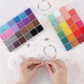Недорогие набор для изготовления бисера-36000 шт. стеклянный бисер 2 мм бисер 48 цветов 12/0 маленькие браслеты бусины и 260 бусин с буквами для изготовления ювелирных изделий, набор для изготовления браслетов