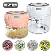 halpa Keittiökoneet-250 ml mini sähköinen valkosipulin silppuri inkiväärimurskain kone chilivihannesmurskain keittiötyökalu tukeva kestävä usb-lataus