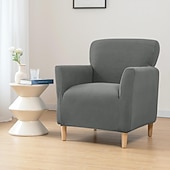 abordables Cubierta de sillón y silla sin brazo-Funda elástica para sillón color burdeos, funda protectora para sofá de 1 plaza con base elástica para niños y mascotas