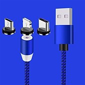 cheap Cell Phone Cables-2023 magnetic USB cable LED magnetic charging cable suitable for iPhone micro USB C type fast charging magnet charger mobile phone cable