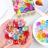 voordelige Water speelgoed-kinderen diamant juweel speelgoed imitatie kristal meisje plastic acryl zeven kleuren prinses kasteel schatkist schatkist