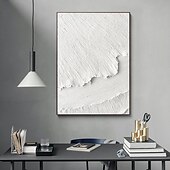 preiswerte Abstrakte Gemälde-Moderne Wandmalerei, schwer strukturiert, dick, 3D-abstrakt, weiß, Acrylgemälde, Leinwand, Bild, Kunst, handgemaltes Wandkunstwerk