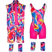 voordelige Koppel- en groepskostuums-koppels film rollerblade outfits pop y2k cowgirl pakken jumpsuit jurk felroze mannen vrouwen koppel cosplay kostuum halloween carnaval maskerade