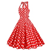 olcso Ruhák-Retró 1950-es Rockabilly A-Line ruha Swing ruha Pánt Pöttyös Női Álarcos mulatság Alkalmi / Napi Lánybúcsú Felnőttek Ruha Hazatérő ruhák Tavaszi nyár