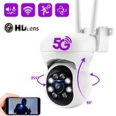 cheap Outdoor IP Network Cameras-HD 1080P 5G WiFi IP Camera Wireless Speed Dome PTZ CCTV IR Outdoor NetCam Monitoring Auto Tracking Full Color Night Vision Security Camera NetCam