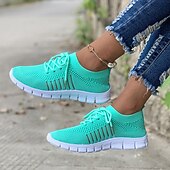 Women's Black Knit Sneakers with White Sole for Running and Casual Wear 26
