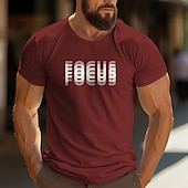 billiga Mäns grafiska t -shirt-Herr 3D Print Bokstav Grafiska tryck T-shirt Grafiska utslagsplatser 100 % bomull Kortärmad Grafisk Skjorta Svart Vit Vin Bekväm t-shirt Utomhus Gata Modedesignerkläder