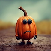 levne Halloweenové závěsné a stolní dekorace-Halloweenská figurka z dýňové pryskyřice – strašidelná dýňová dekorace pro venkovní, domácí dekoraci a párty – perfektní pryskyřicová ozdoba