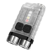 cheap Work Lights-V3 LED Keychain Flashlight with Type-C Rechargeable Torch Mini Keychain LIght with SIde Light Glare Multifunctional Work Light